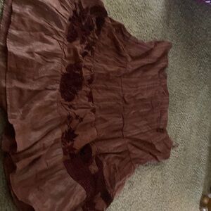 Custo Barcelona beautiful brown floral with metallic threading skirt